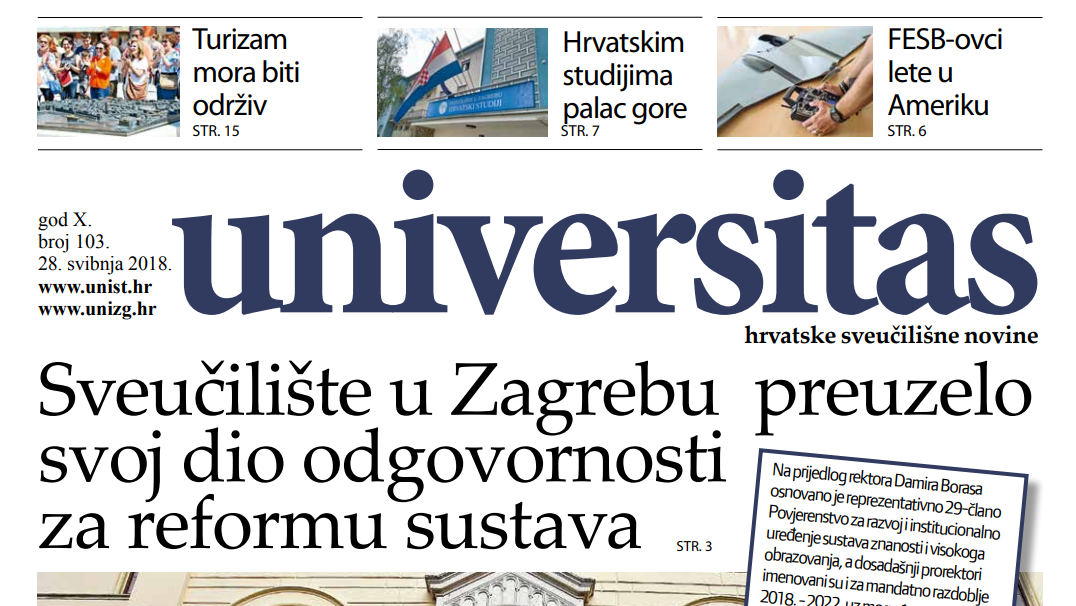 Sveučilišne novine Universitas br. 103 - svibanj/2018