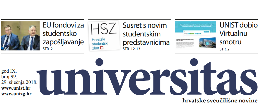 Sveučilišne novine Universitas br. 99 - siječanj/2018