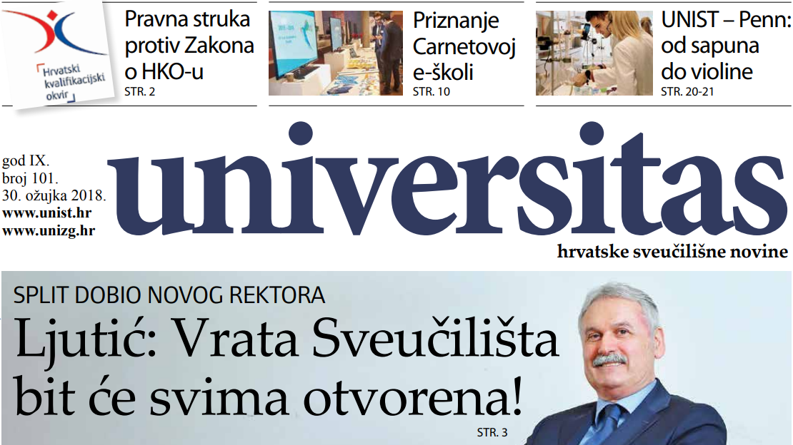 Sveučilišne novine Universitas br. 101 - ožujak/2018