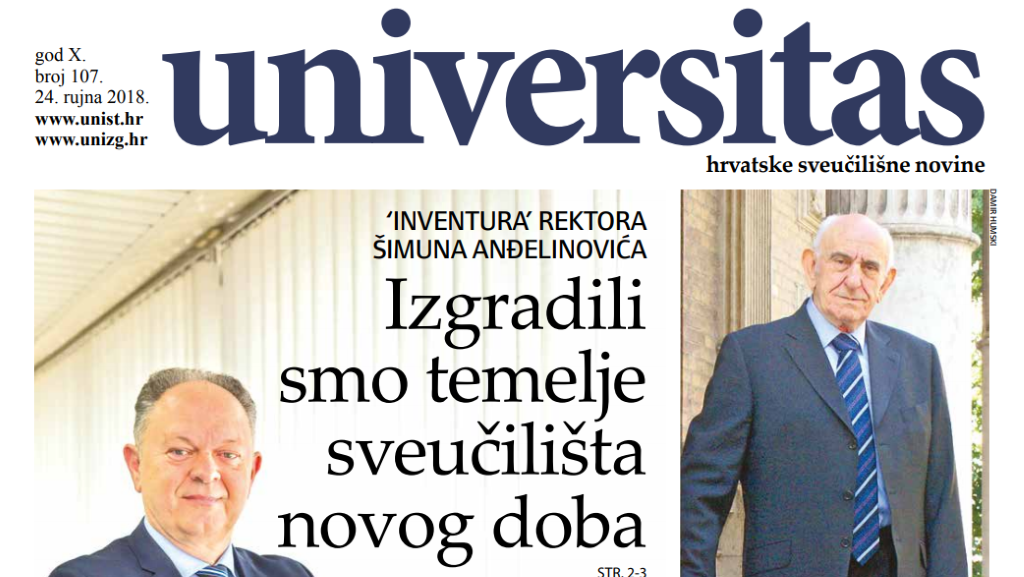 Sveučilišne novine Universitas br. 107 - rujan/2018