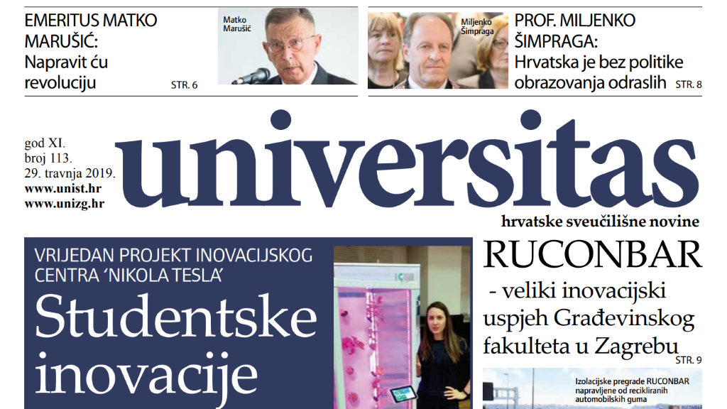 Sveučilišne novine Universitas br. 113 - travanj/2019