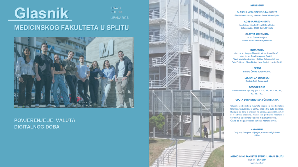 Novi broj Glasnika Medicinskog fakulteta Sveučilišta u Splitu